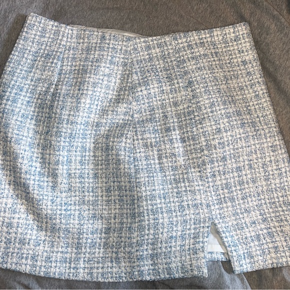 Dynamite Women's Light Blue Tweed Blazer & Mini Skirt Set - Picture 3 of 3